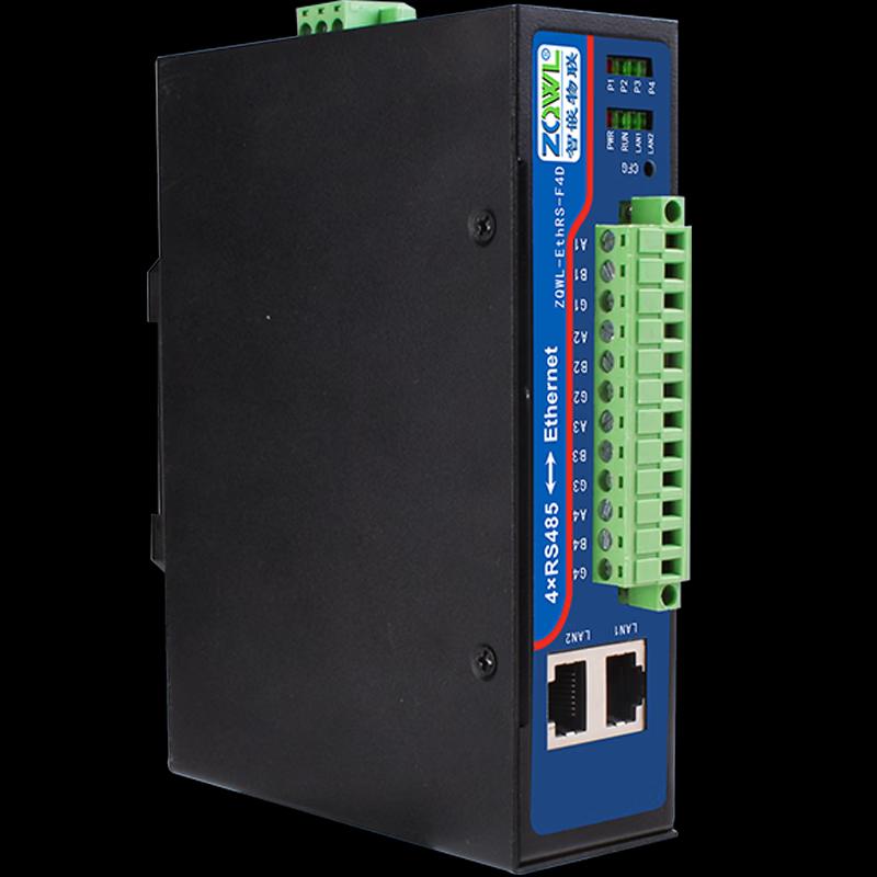 ZQWL 4-Port RS485 To Ethernet DIN Rail Serial Server