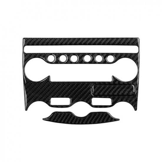 2x Bright Carbon Fiber Car Center Button Panel Cover For Nissan 370Z 09-20