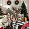 1pc Christmas Cushion Cover Snowman Santa Claus Durable Cover 2025 New for Home Ornament Xmas New Year Christmas Decoration