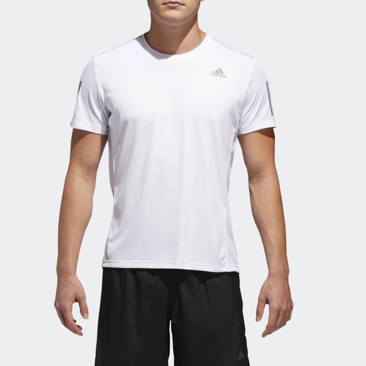 Adidas Own The Run Tee Round Neck Breathable Short Sleeve Running Fitness T-Shirt Men Tops White DX1319