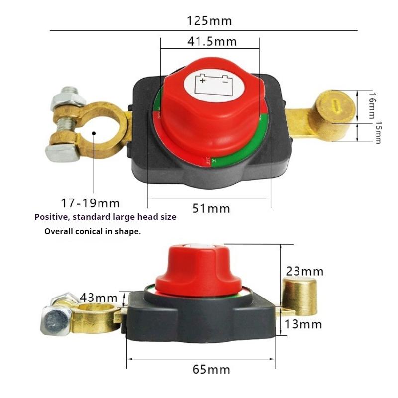 Top Post Battery Disconnect Switch 12V-48V Battery Kill Switch Negative On/Off Battery Switch for Cars Vehicles RVs and Boats