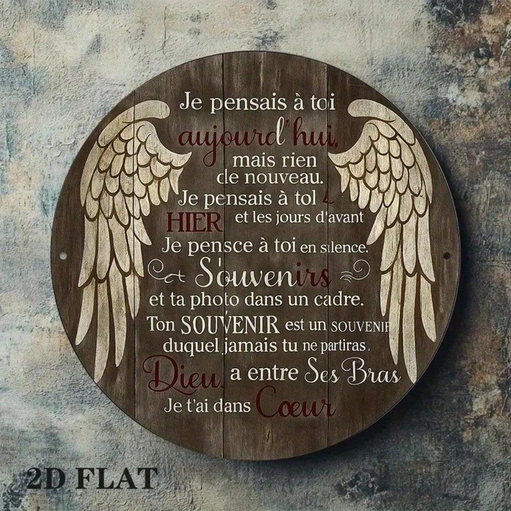 Vintage Heart Memorial Aluminum Sign 8x8 Inch Round Remembering You Plaque Living Room Wall Decor 2D Flat Gift