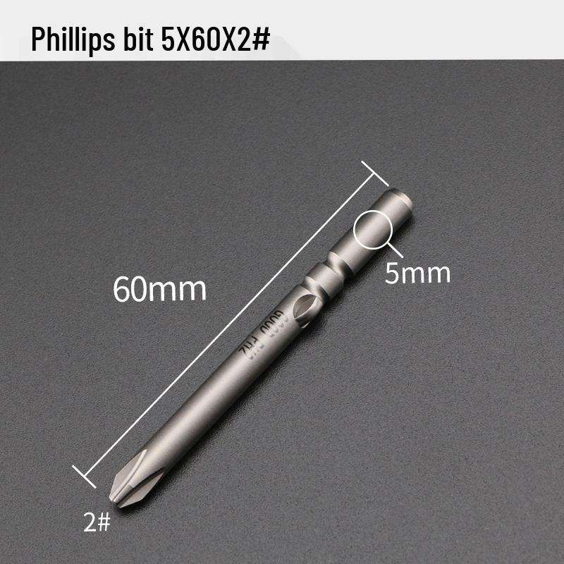 GOOD801 Electric Phillips Head Screwdriver Bit, 5mm Shank, 3mm Magnetic, 60mm Length