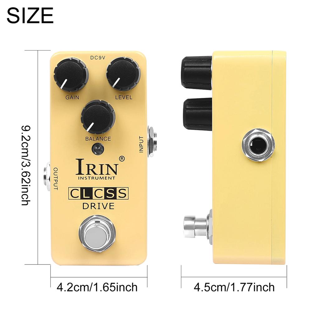 IRIN RS-24/RS-26Guitar Pedal Overdrive Distortion Harmonic Boost Effect Pedal True Bypass Aluminum Alloy Straight Through Parts