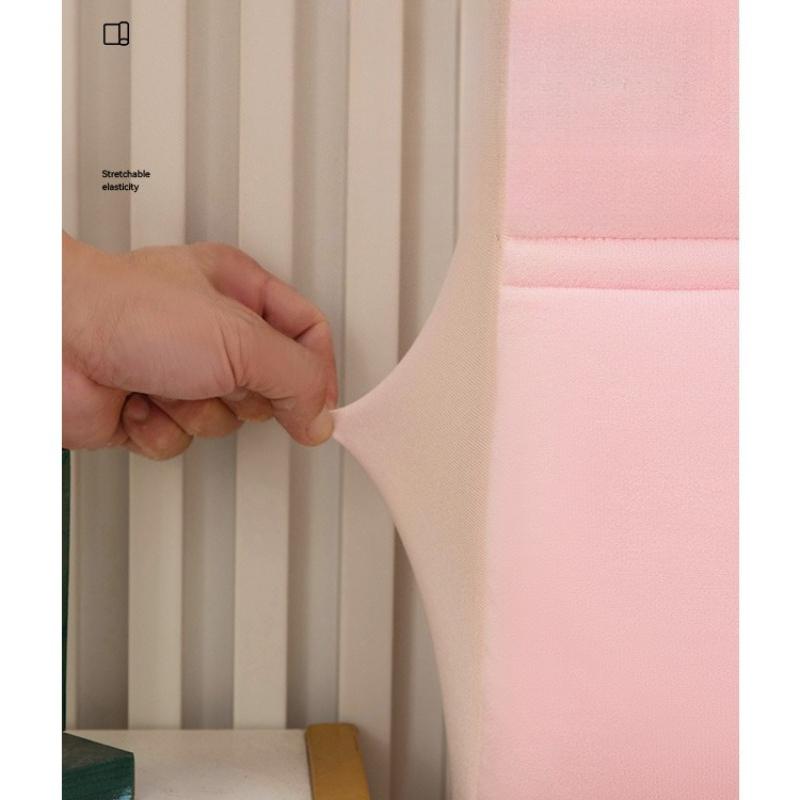 Elastische Vollbezogene Kopfteilabdeckung Einfarbige 3D gesteppte karierte Schutzhülle Schlafzimmerdekoration Staubdicht Antikollision Nachttischabdeckungen