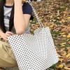 New canvas tote bag fashion trend hot-selling versatile casual large-capacity polka dot shoulder bag college student commuting