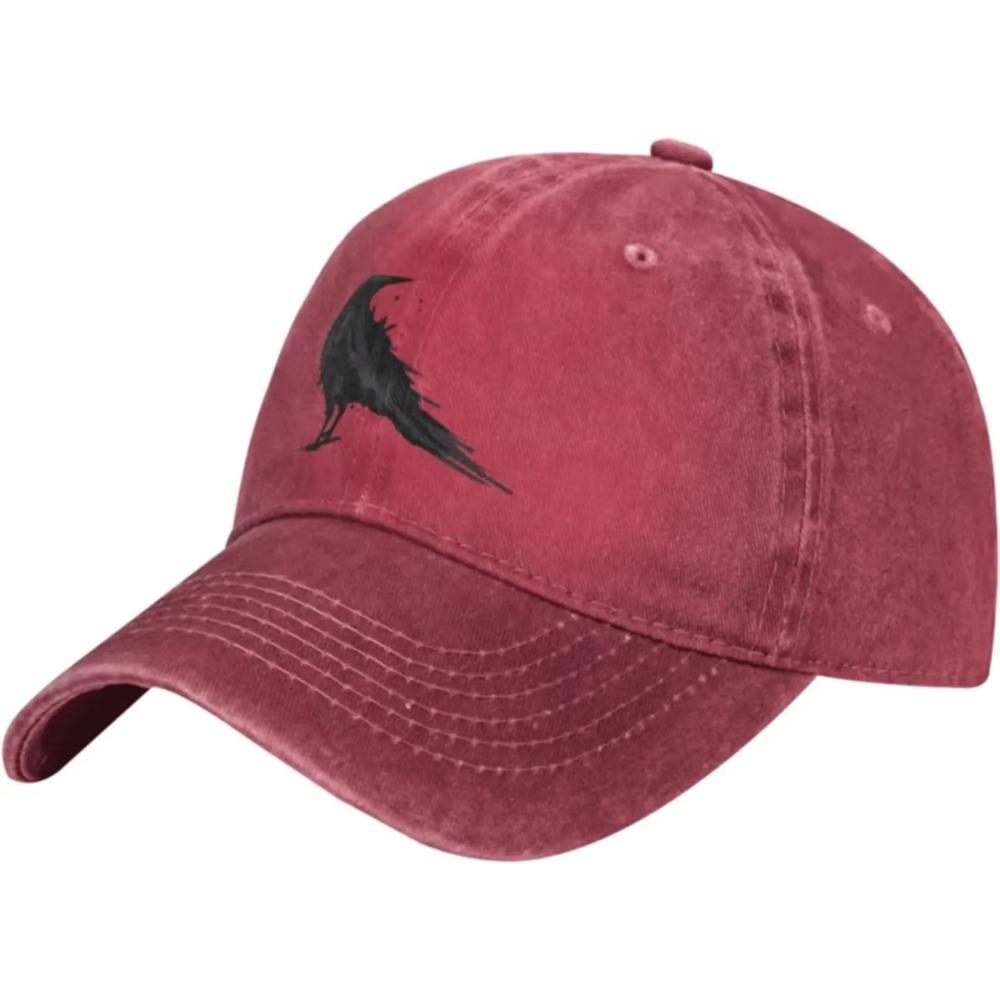 Vintage Krähe Rabe Schwarzer Vogel Retro Lustige Geschenke Baseballkappen für Männer Frauen Cowboyhut Truckerhut Sonnenhüte