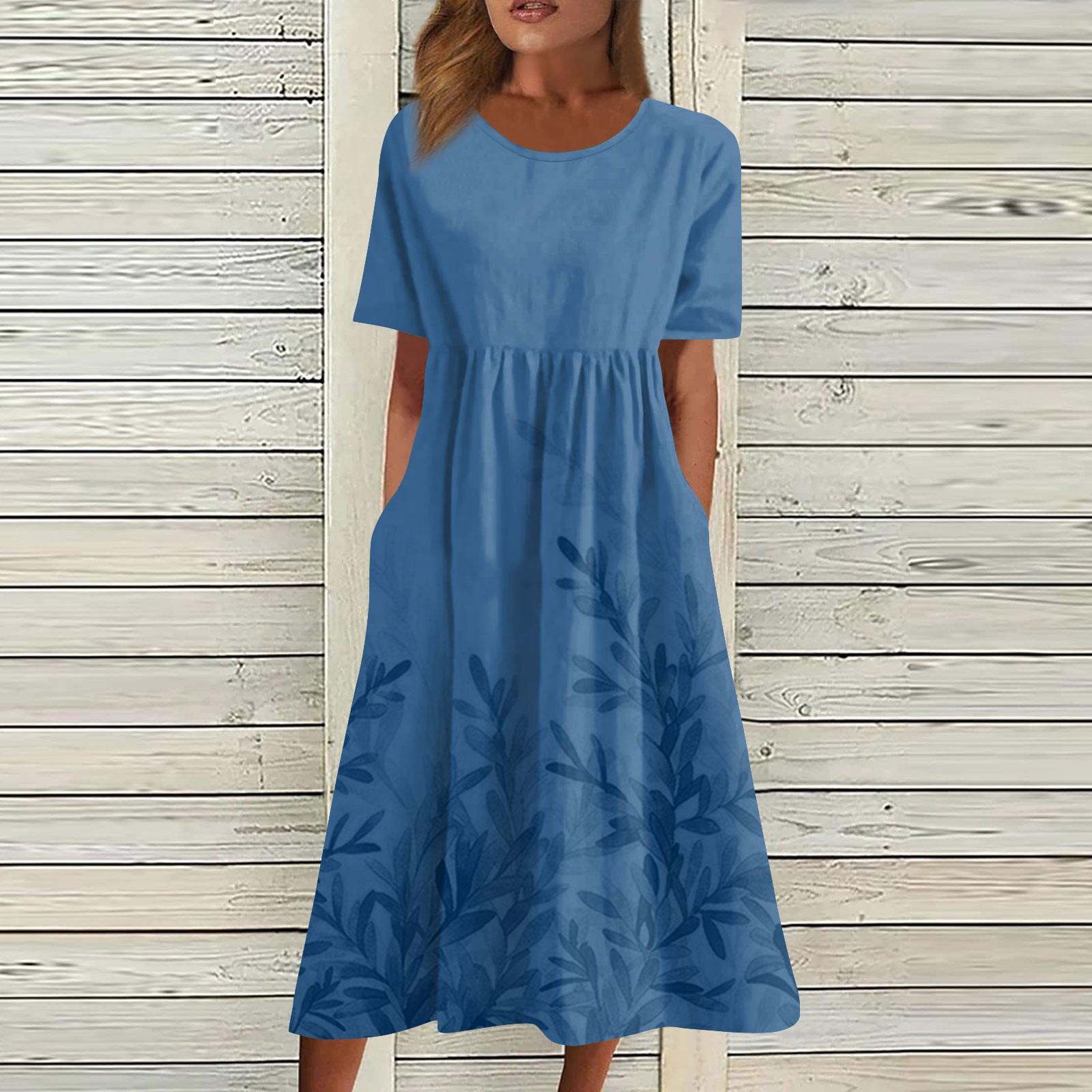 Жен. Повседневные платья Платья с принтами Летние платья С принтами Плиссированные — фото 5