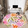 1pc Floral Pattern Office Round Area Rug,  Mat Suitable For Office, Under Office Chairs Bedroom Living Room Home Decor, Room Deco