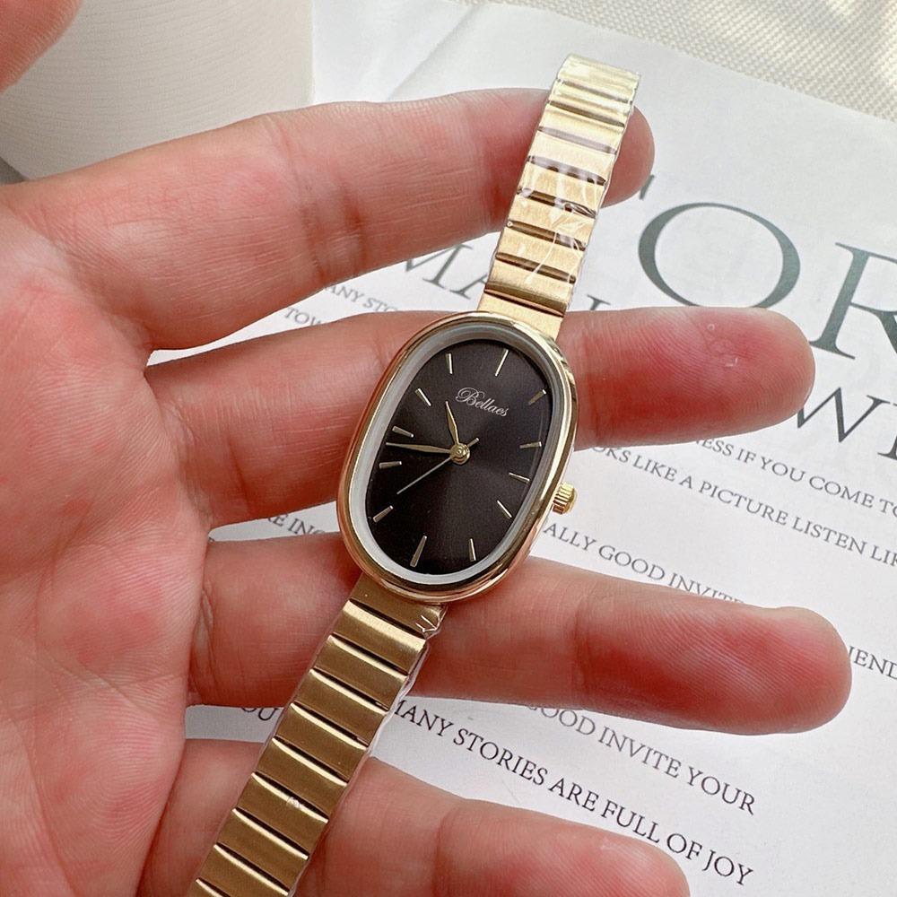 Gifts Oval Dial Quartz Watch Simple Fold-down Clasp Watch Women Watch Fashion Wristwatch