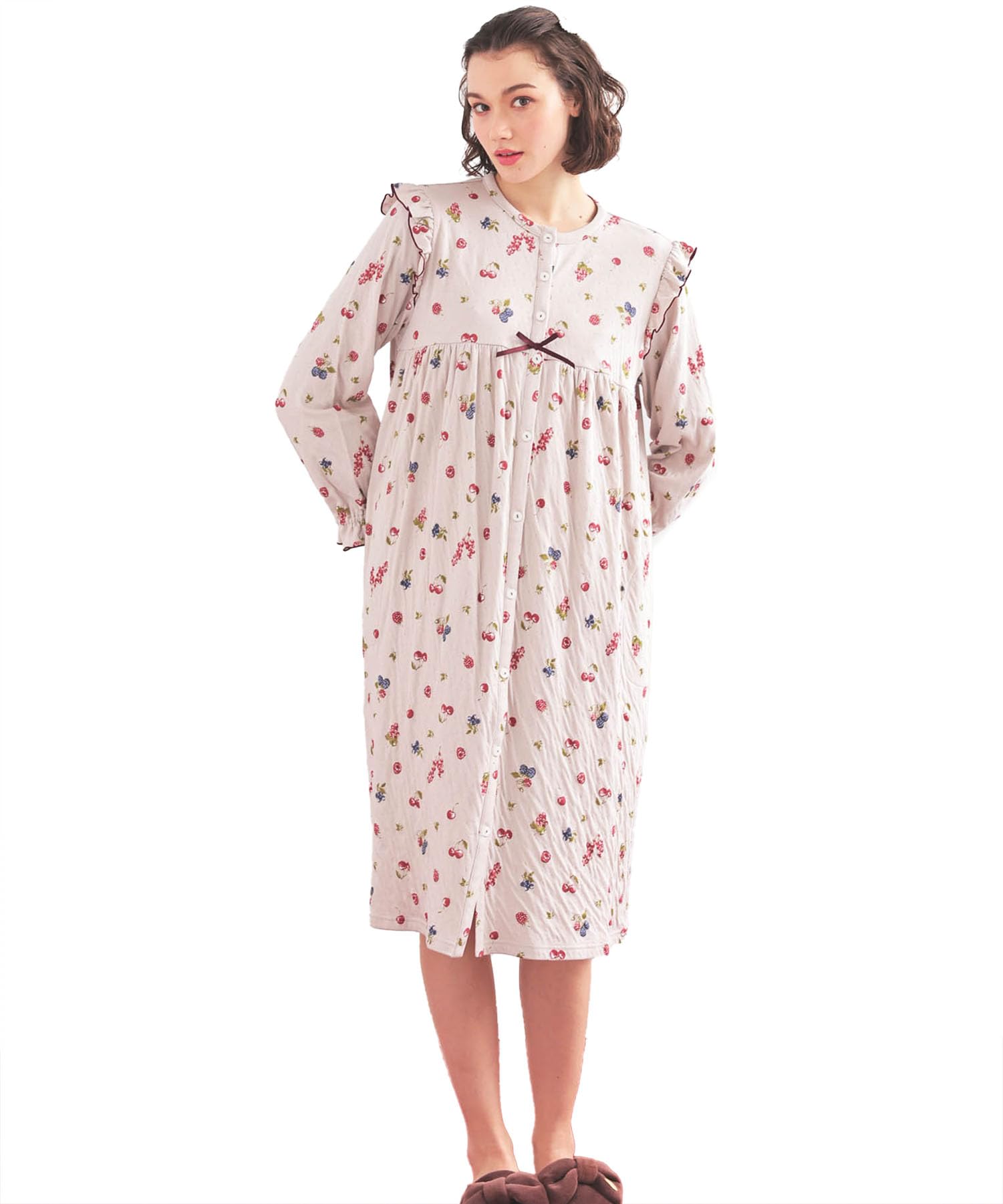 

Женская ночная рубашка Narue Cotton с оборками, свободного размера, коричневая,