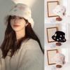 Foldable Bucket Hat Plush Panama Hat New Fisherman Cap  Winter