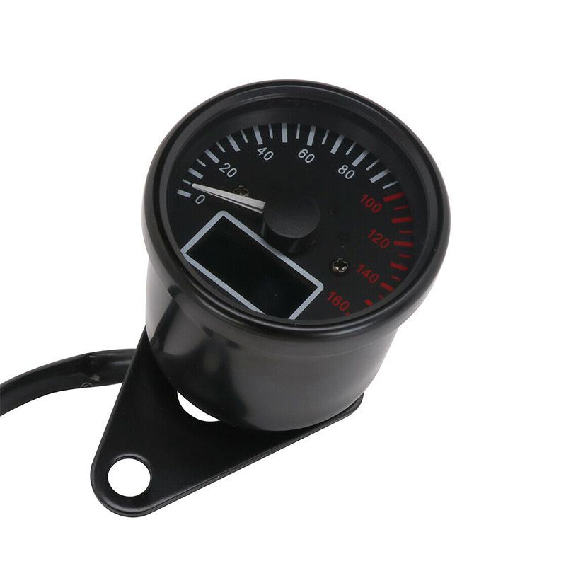 

For Honda Yamaha Universal 12V Motorcycle Odometer Speedometer Retro LED Digital fuel meter Gauge instrument For Cafe Racer чорний