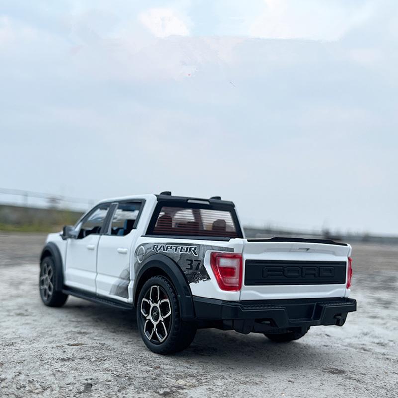 1/20 Ford Raptor F150 Pickup Alloy Truck Car Model Diecast Metal Off-road Vehicle Car Model Sound Light Simulation Kids Toy Gift