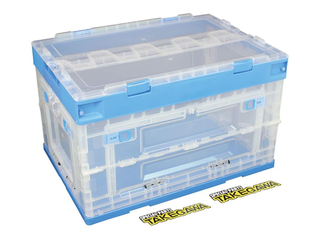 Special Parts Takegawa (TAKEGAWA) Foldable Container 50L Clear Blue 08-01-0203