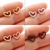 Vintage Irregular Heart-Shaped Earrings, Stainless Steel Geometric Hollow Heart-Shaped Earrings, Versatile Daily Accessories