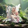 Unicorn Fairy Garden Stake, 2D Acrylic Yard Art Stake, Waterproof Flower Fairy Outdoor Decoration for Lawn Planter Flower Bed