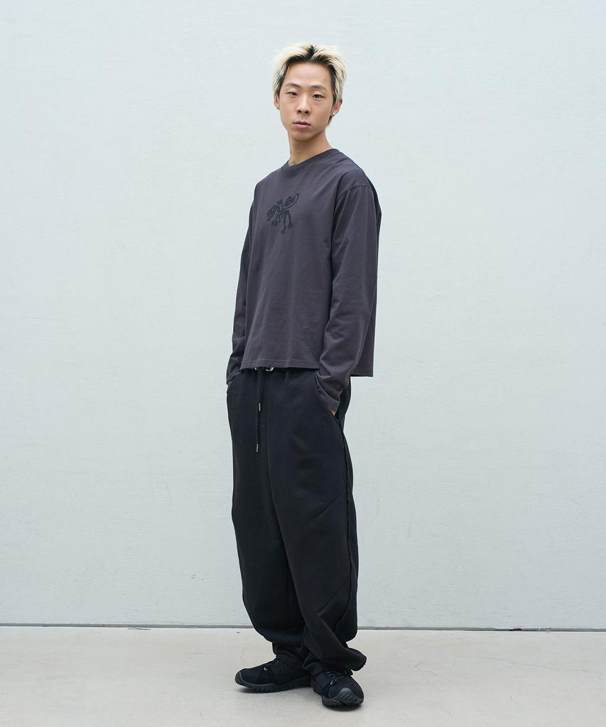 SUPERSUB Cut-Off Layered Balloon Fit Sweatpants - Black