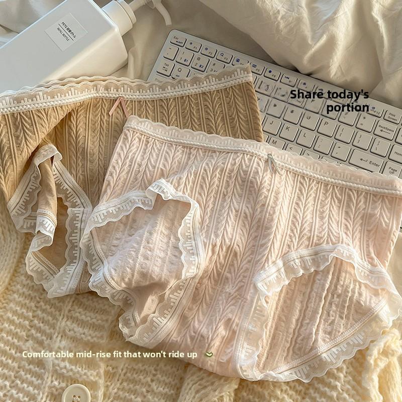 Ladies Spring and Autumn New Sexy Pure Cotton Antibacterial Crotch Waist Triangle Briefs