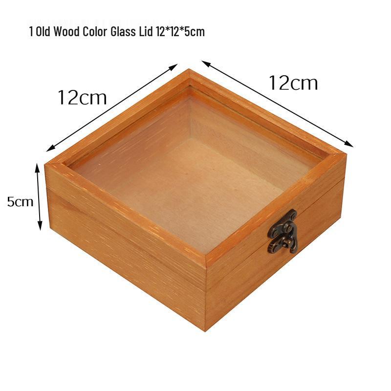 In-Stock Wooden Box with Glass Lid: Transparent Insect Display, Mining Ore, & Children's Gift Box