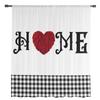Valentine 'S Day Rose Heart Plaid Tulle Curtains For Living Room Kitchen Sheer Voile Curtain Bedroom Window Panels