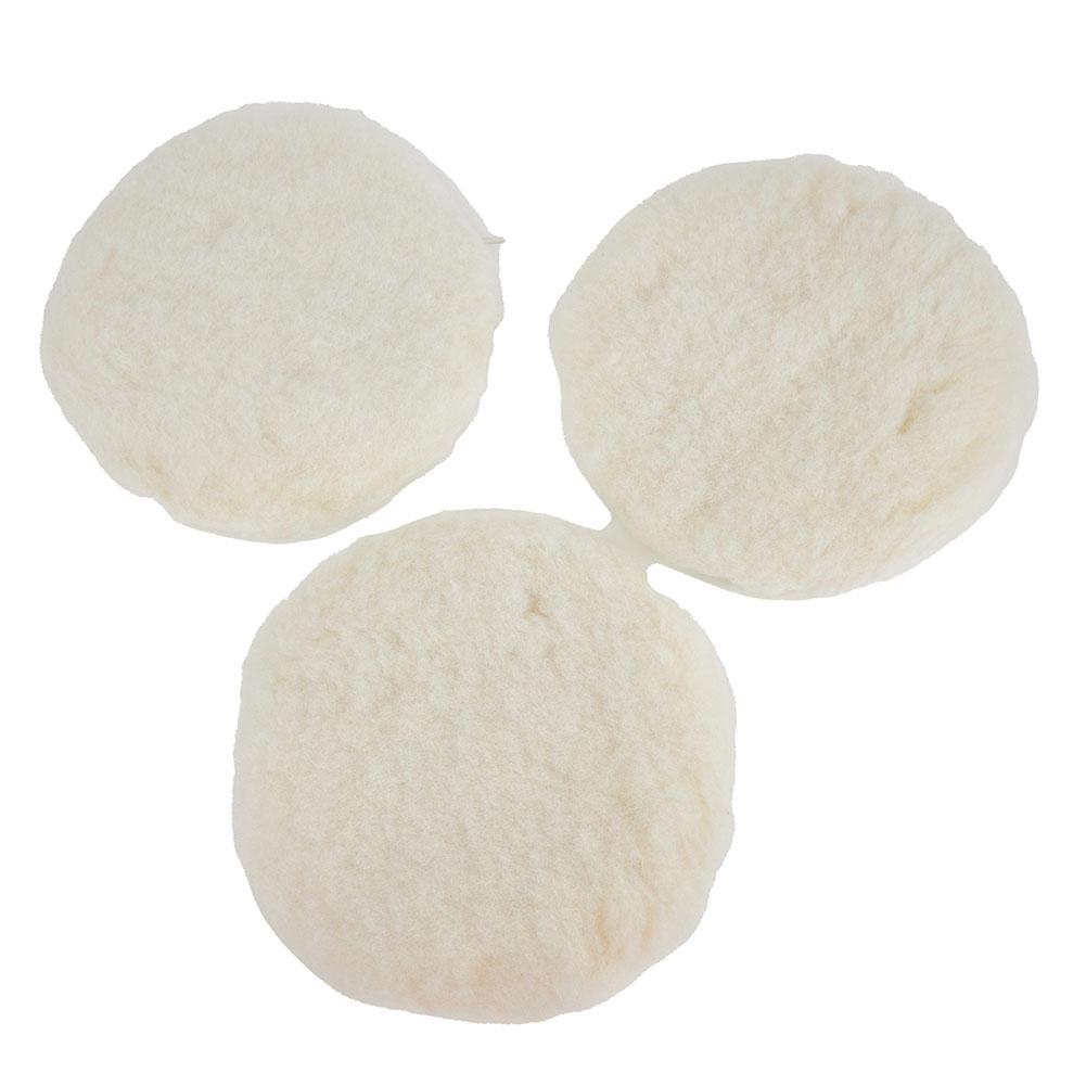 3Pcs Lambs Wool Buffing Pads Set 7inch for Car and Aerospace Polishing with Wool Fibers for Consistent Polishing Results