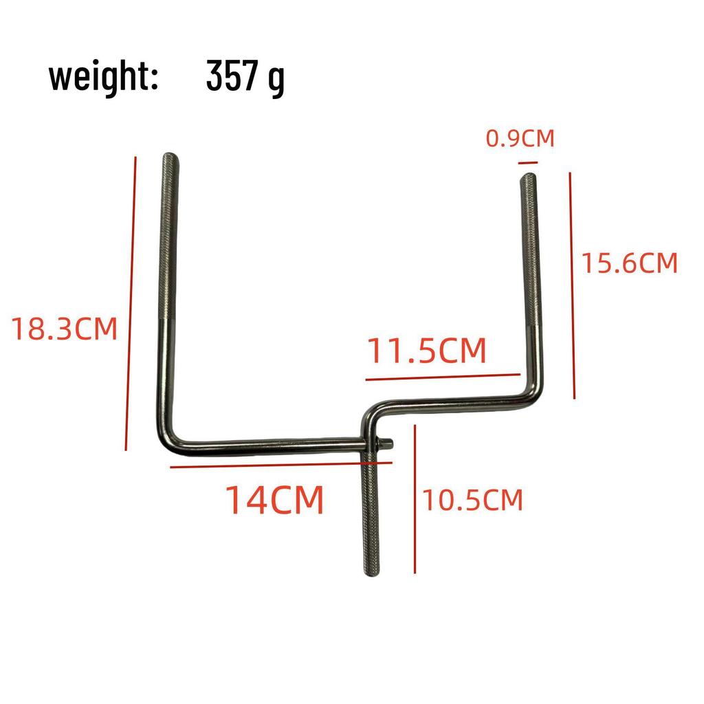 U-Shaped Double-Headed Drum Connection Rod with Jazz Percussion Cowbell Extension Clip & Stand