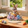 Ostern Tischschild 2D Flach Acryl Hase Ei Etagenständer Ornamente Frühling Indoor Tischaufsatz für Schreibtisch Regal Heimdeko