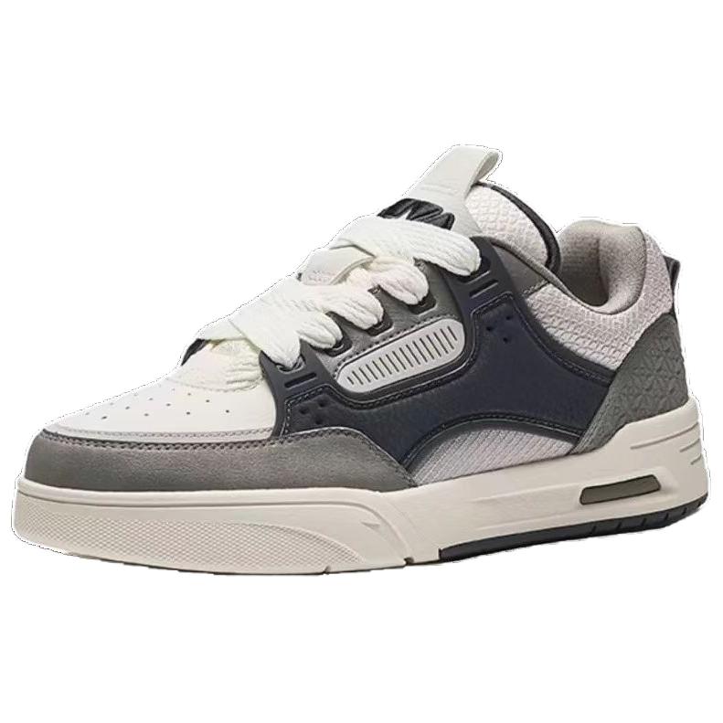 Anta Aojie Trendy Versatile Antiscivolo Resistente all'Usura Scarpe da Skate Basse Uomo Sneakers Bianco Grigio 112448040R-3