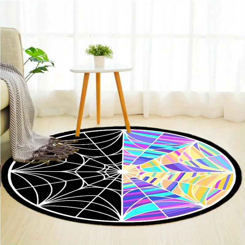 S Web Round Rug Nonslip Area Rug Office Chair Mat Carpet For Living Room Bedroom Home Decor