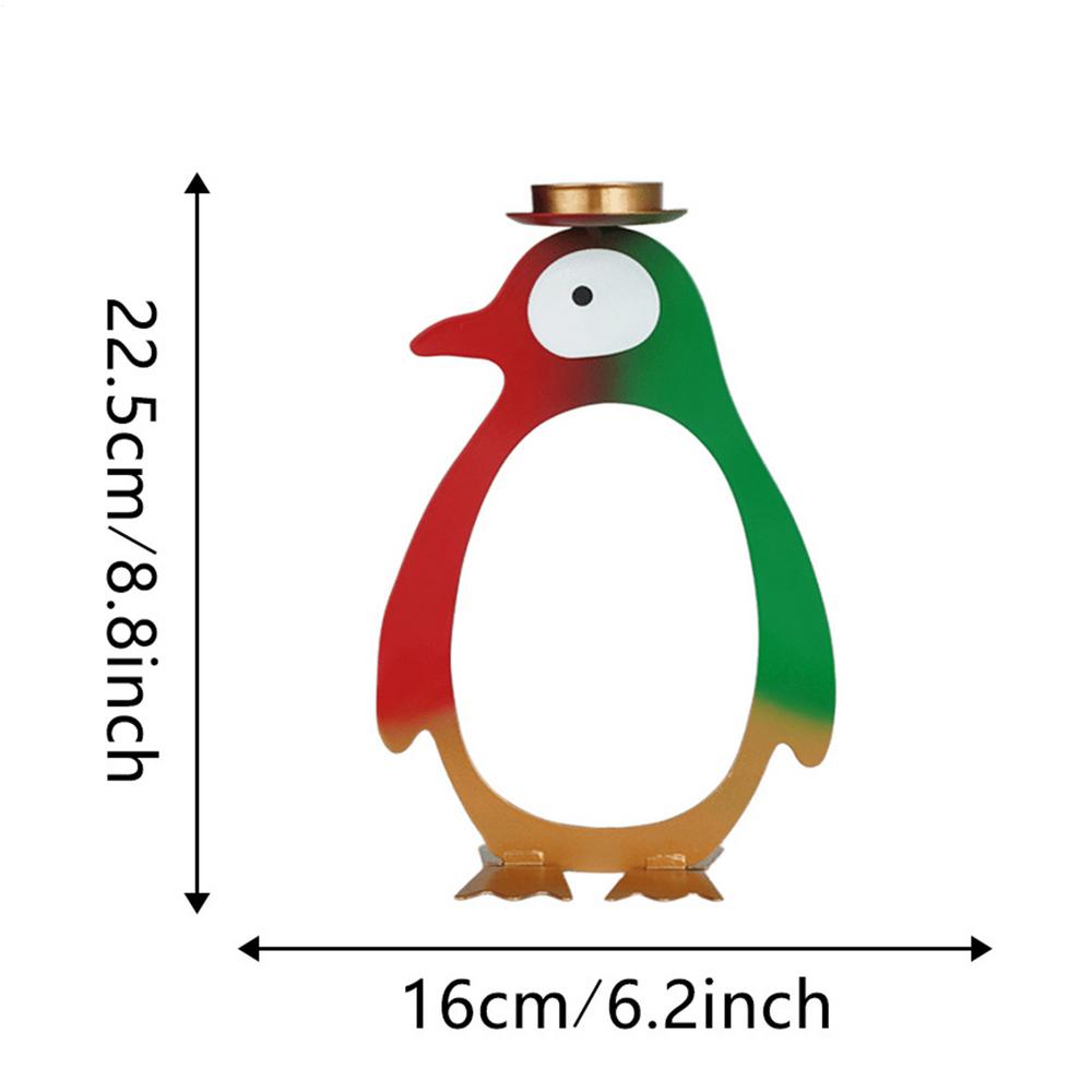 Tealight Candle Holder Standing Penguin Design Stand Votive Candle Holders For Christmas Thanksgiving Holiday Wedding Home