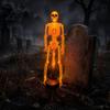 Decorative Cemetery Ground Inserts Solar Skeleton Garden Stake Light Halloween 3D Glowing Skull Yard Exterior Path Lights Decor with LED Waterproof