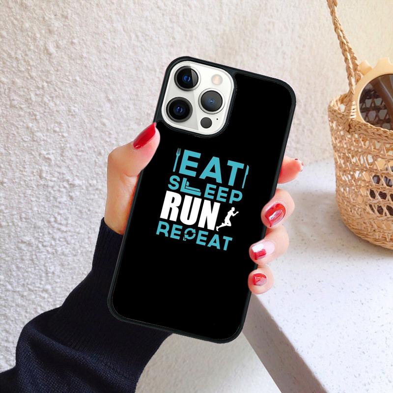 EAT SLEEP RUN REPEAT Phone Case for iPhone 17 Air 16 PRO MAX 15 14 PLUS 12 11 13 Back Cover Fundas Shell coque