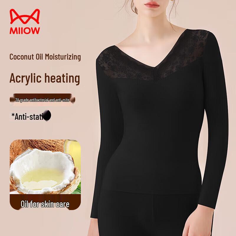 

Женский термотоп с V-образным вырезом и кружевом на флисовой подкладке L 165/90