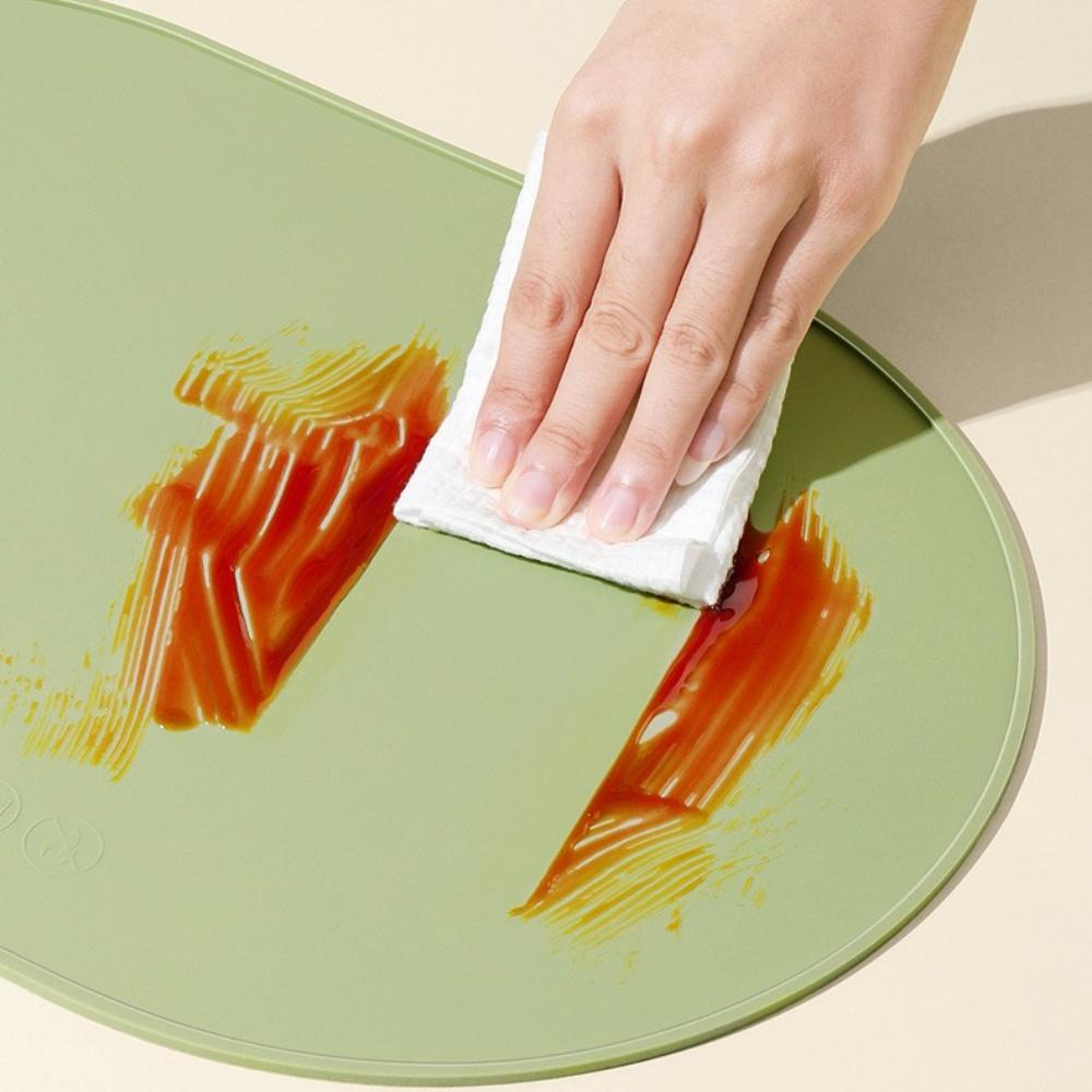 Silicone Placemats, Heat-resistant, Reusable Portable Placemats, Waterproof, Stain-resistant and Easy-to-clean Silicone Placemat