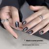 Black Crystal Coated Glitter Sequin Highlight Shine Nail Charm Nail Decoration Nail Salon Manicure Supplies