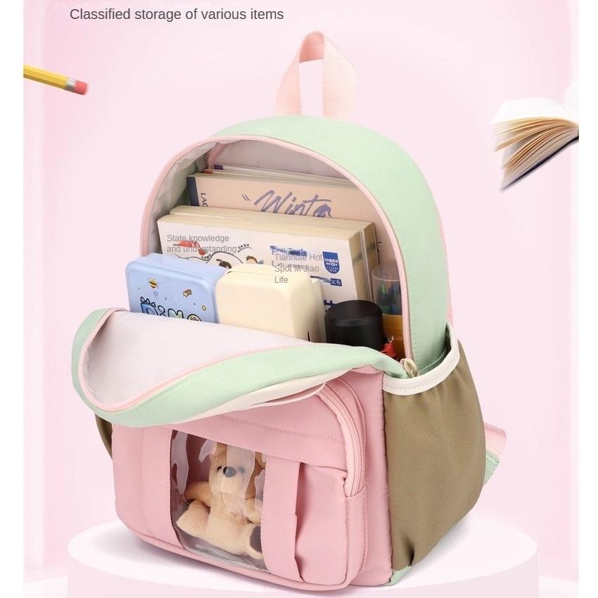 Fashion Contrast Color Kindergarten Student Backpack Large Capacity Lightweight Spine Protection Children's Student Backpack ZRY-A9013
