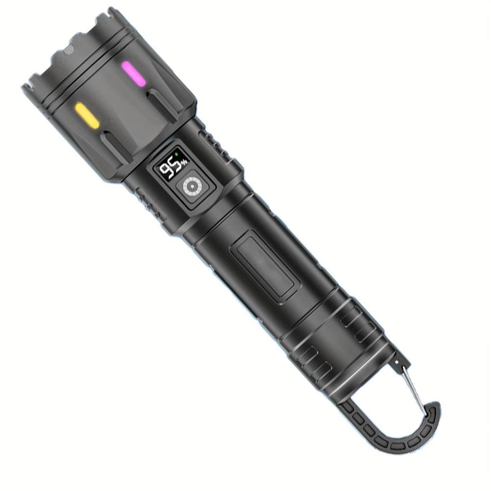 High Strong Power Led Flashlights Emergency Spotlights Telescopic Zoom Built-in Battery USB Rechargeable Camping Torch