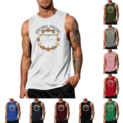 Men's Casual Sleeveless Tank Top Loose Fit Summer Daily Wear Muscle Shirt Printed Graphic Design Lightweight Comfortable
