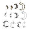 20pcs Moon Charms For Jewelry Making Tibetan Bronze Silver Color Pendants Antique Jewelry Making DIY Handmade Craft