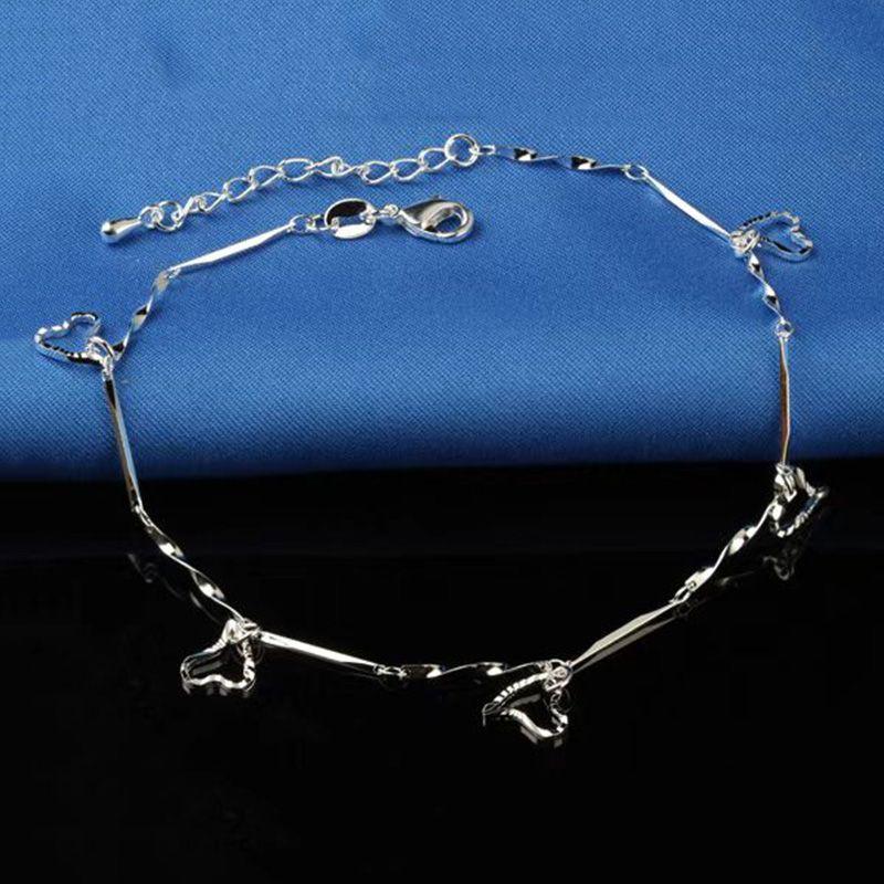 

Korean Style 7 Natural Small Goods Cute Wild Anklet Silver +5 heart anklets