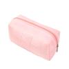 1Pc Cosmetic Travel Fleece Fabric Solid Color Wash Bag Make Up Pouch Storage Case Women's Toiletry Bag