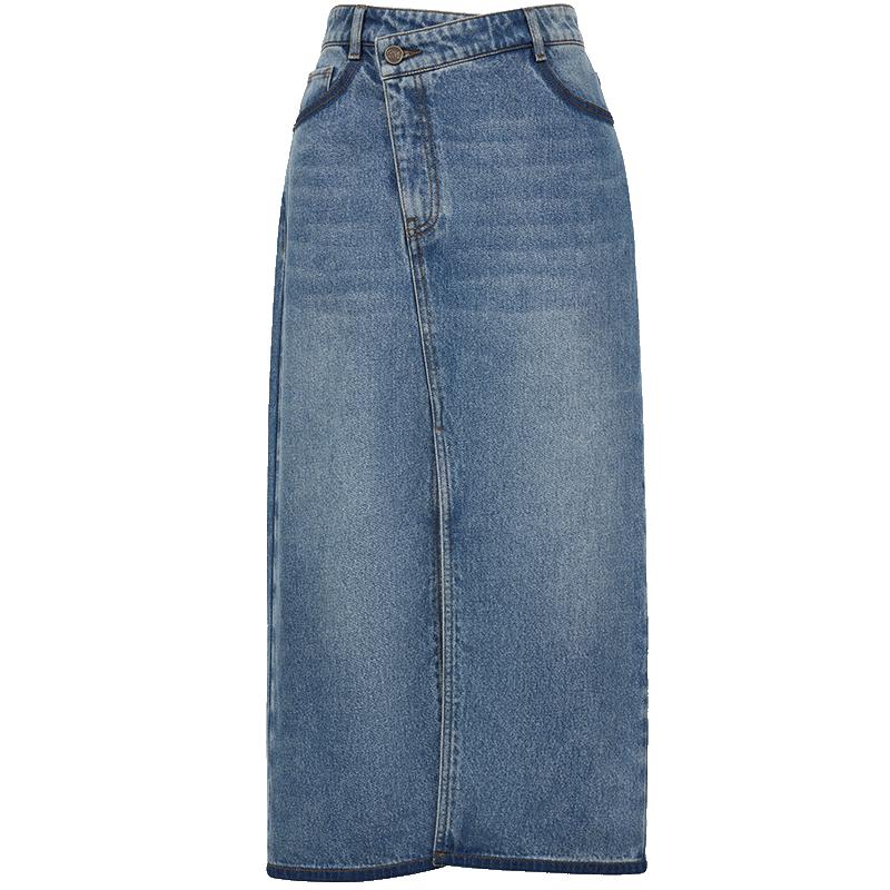 VEROMODA High-Waist Slit Denim Skirt L