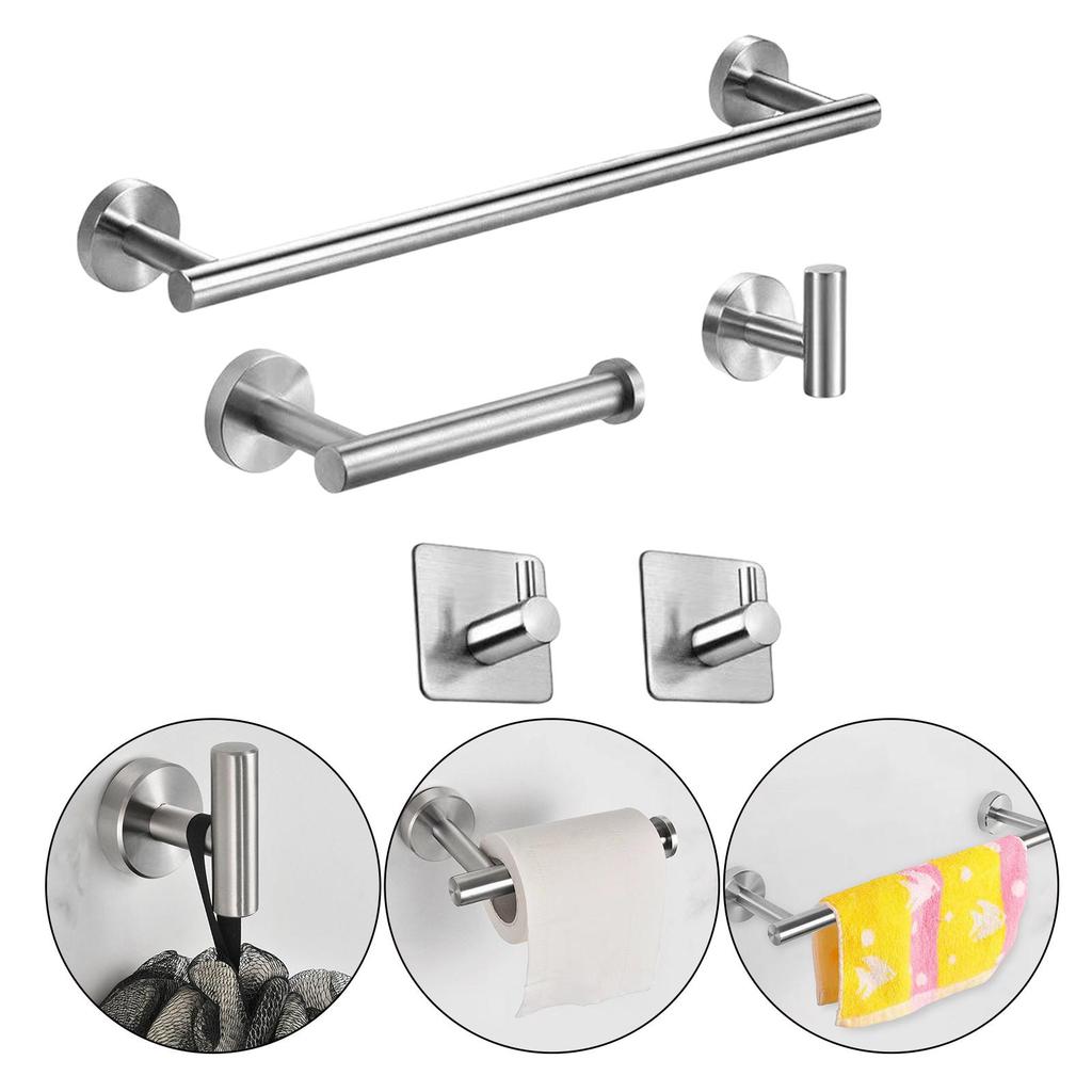 Heavy Duty Bathroom Accessories Kit Towel Rack Toilet Paper Holder for Hotel