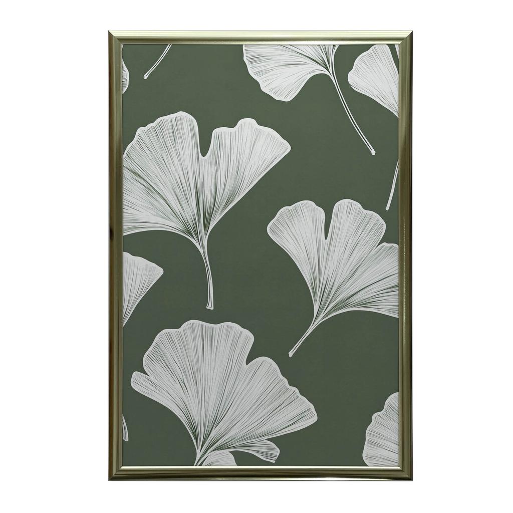 Minimalist Poster of Ginkgo Biloba Leaves Minimalist Poster of Ginkgo Biloba Leaves, 70X100 Cm, Frameless, Premium Canvas On Stretcher