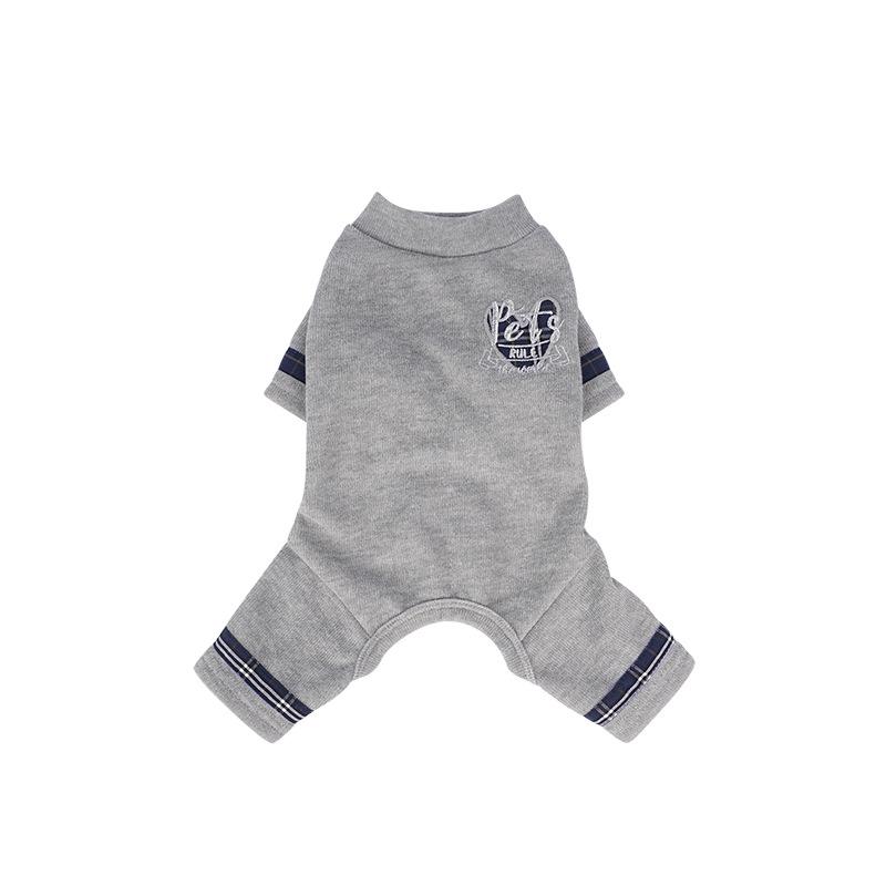 Pet clothes, warm in autumn and winter, thick base, Bisheng Schnauzer embroidered middle collar, four-legged plaid splicing, outer wear