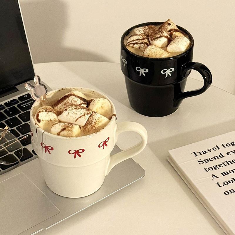 Yay Baskılı Kupa Yaratıcı Seramik Su Kupası Kahvaltı Süt Kupası Ofis Öğleden Sonra Çayı Latte Kahve Kupası İçme Gereçleri