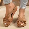 Fashion New Women's Slippers Casual Flower Hollow Wedge Beach Shoes Outdoor Fashion Platform Comfortable Sandals Plus Size 43