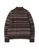 THEMUSEUMVISITOR Stripe Knit Zipup (Brown)