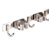 3 Racks and 4 Hooks Broom Holder Mop Hanger 304 Stainless Steel Multifunctional No Punch Laundry